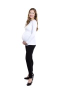 Leggings Sedna Mom & T-Shirt Tara Mom weiß, Model Kasia (1,70 m, Gr. 34 im 8. Monat schwanger)