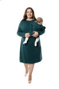 Kleid Yemanja Baby sweat dunkelgrün, Model Baby Karlotta 8 Monate Gr.74-80