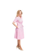 Kleid Dana rosa weiß gestreift, Model Sabine (1,66 m, Gr. 36)