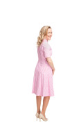 Kleid Dana rosa weiß gestreift, Model Sabine (1,66 m, Gr.36)